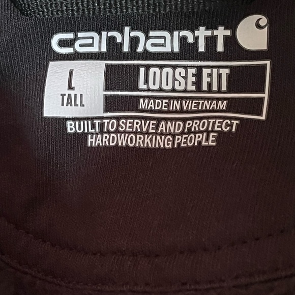 Carhartt Loose Fit Black Hooded Jacket Sz Large Tall - Picture 8 of 9